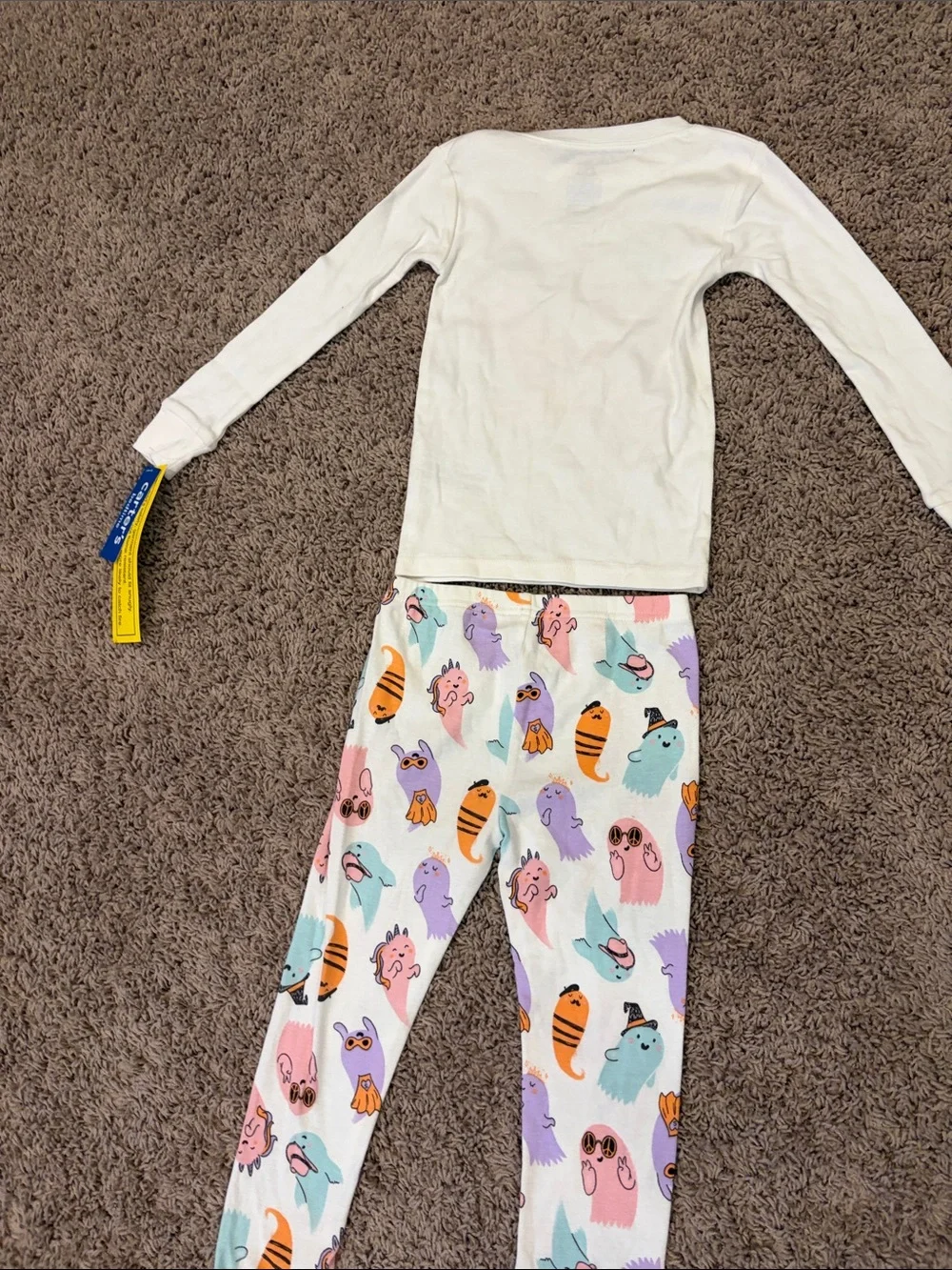 Carter's Cream Long-Sleeve Pajama Set with Pastel Ghosts